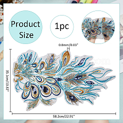 Полиэфирное кружево с узором хвост феникса и ткань с вышивкой из ПВХ SENE-WH0003-38