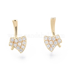 Прозрачные серьги-гвоздики с кубическим цирконием&nbsp;LS-EJEW-F291-03G