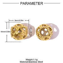 Европейские бусины из нержавеющей стали 304&nbsp;STAS-OY007-34G