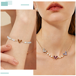 8 pz 8 colori ottone pavé zirconia cubica ciondolo coonector&nbsp;KK-BC0015-60