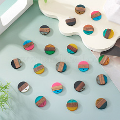 36 шт. подвески из двух цветов: прозрачной и непрозрачной смолы и орехового дерева&nbsp;RESI-TA0004-60