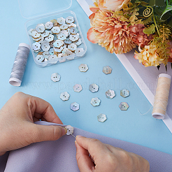 80 шт. 2 стильных пуговицы-ракушки с 2 отверстиями BUTT-GF0001-41