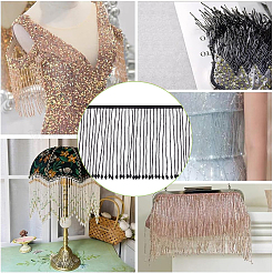 1 ярд полиэстерового кружева с кисточкой из стеклянных бусин OCOR-BC0007-85