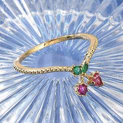 Латунные микро проложить пальцев кольца кубического циркония RJEW-Z102-01G