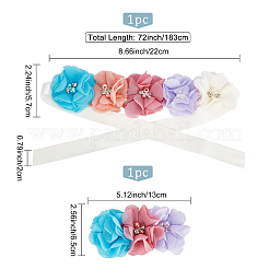 Поясные цепные ремни и ободки из полиэстера с искусственным жемчугом&nbsp;DIY-WH0308-150C