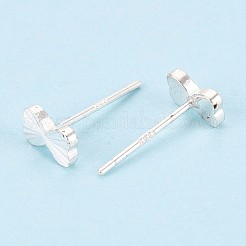 Серьги-гвоздики с бантом из стерлингового серебра STER-N017-15S