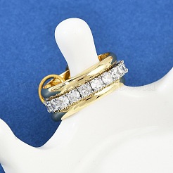 Bagues en laiton avec zircone cubique de micro pave&nbsp;RJEW-D325-01PG-04