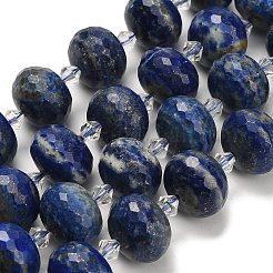 Нитки бусины из натурального ляписа-лазури G-L642-I04-18x13mm