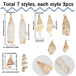 21 шт. 7 стиля подвески в форме ракушек с гальваническим покрытием&nbsp;SHEL-SC0001-57