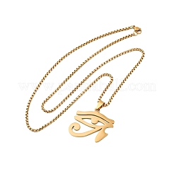 Женское ожерелье с подвеской «Глаз Ра» из нержавеющей стали 201 NJEW-S440-12G