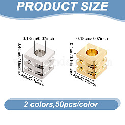 100шт 2 цвета латунные дистанционные бусины&nbsp;KK-GO0001-90