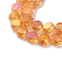 Chapelets de perles en verre électroplaqué&nbsp;EGLA-C010-01A-HR01