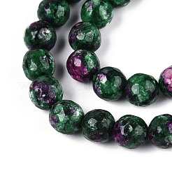Gefärbt natürlichen weißen Jade Perlen Stränge&nbsp;G-T139-8mm-60-20
