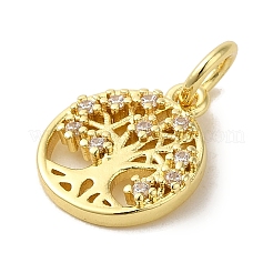 Латунные микропаве прозрачные подвески с фианитом&nbsp;KK-R162-002G