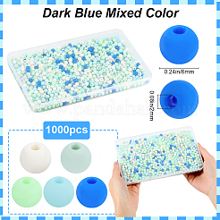 1000 шт. матовые непрозрачные акриловые бусины&nbsp;OACR-SP0001-32B