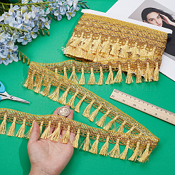 Rubans de bordure en dentelle à pompons en polyester&nbsp;OCOR-WH20018-67A