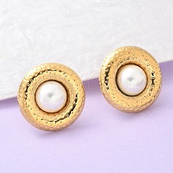 Пластиковые серьги-гвоздики из нержавеющей стали 304 EJEW-D309-02G