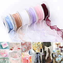 1 Rolle 5 Yards ABS-Netzband mit Perlenrand zur Herstellung von Schleifen&nbsp;OCOR-YW0001-13A