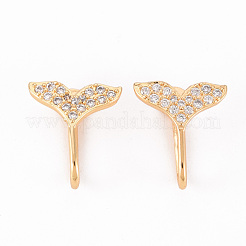 Латунные серьги-манжеты из прозрачного кубического циркония EJEW-Q703-002-NF