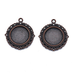 Pendente basi di cabochon in lega stile tibetano &nbsp;TIBE-T003-08R-NR