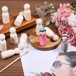 24 шт. 2 стиля незаконченных деревянных кукол-прищепок для украшения витрины&nbsp;DJEW-GL0005-06