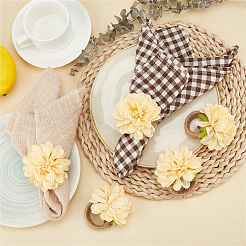 12 шт. плетеные джутовые кольца для салфеток&nbsp;DJEW-CP0001-43