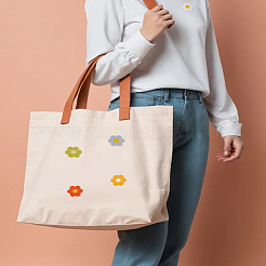 24 шт. 6-х цветные аппликации в форме цветка с тремя лепестками&nbsp;DIY-LP0003-61