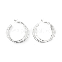 Тройные серьги-кольца из латуни для женщин EJEW-U055-01S