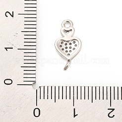 Подвески в форме сердца из латуни с микро-паве и прозрачным кубическим цирконием&nbsp;KK-H527-03B-P
