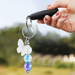 10 шт. 2-х цветные железные стержни для брелоков с бусинами AJEW-SC0003-90