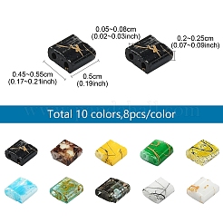80шт 10 стиля стеклянные бусины с 2 отверстиями&nbsp;SEED-YW0002-94