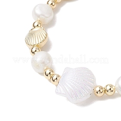Braccialetti a maglie di perle d'acqua dolce naturali coltivate&nbsp;BJEW-JB10345