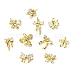 10 Stück 10 Stile Messing Micro Pave klare Zirkonia Charms&nbsp;KK-CJ0002-52