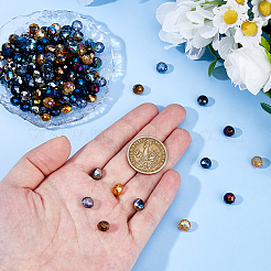200шт 10 цвета гальванические стеклянные бусины&nbsp;EGLA-DC0001-12