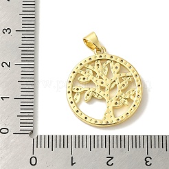 Pendentifs avec zircon cubiques à micro-pavés en laiton&nbsp;KK-Z042-25G-03