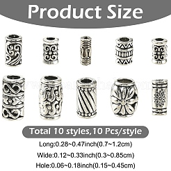 100pcs 10 Arten tibetanische Legierungsperlen&nbsp;FIND-YW0012-31