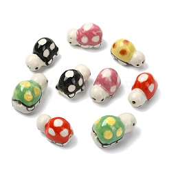 10 шт. 5-х цветные фарфоровые бусины ручной работы с принтом&nbsp;PORC-CJ0001-21