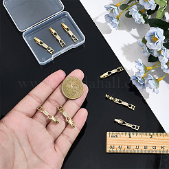 蝶結び真鍮製クリアキュービックジルコニア時計バンド留め金8個  18KGP本金メッキ  33x5.5x4mm  穴：3x3mm&nbsp;ZIRC-PH0001-55G