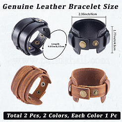 2 Stück 2 Farben Rindslederschnur breite Kordelarmbänder&nbsp;BJEW-CL0001-40