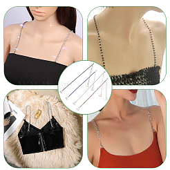 4 пара 4 стилей латунных нескользящих бретелей для бюстгальтера со стразами AJEW-BC0004-24