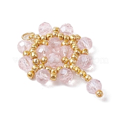 Подвески-цветы из стеклянных бусинок ручной работы PALLOY-MZ00492-05