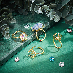 4 шт. регулируемые латунные компоненты кольца на палец KK-NB0002-57