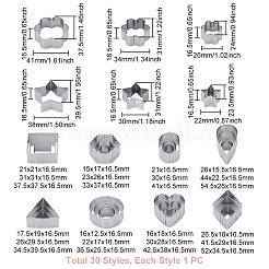 30 шт. Формочки для печенья из нержавеющей стали 10 видов DIY-WH0591-098