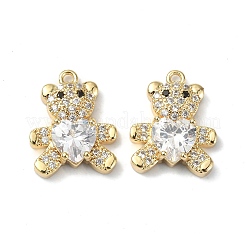 Подвески из латуни с покрытием из прозрачного кубического циркония KK-B072-24G