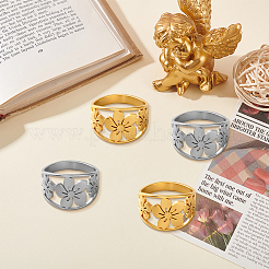 4 шт. 2-х цветные кольца из нержавеющей стали RJEW-GO0001-05