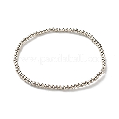 女の子の女性のための丸いccbプラスチックビーズストレッチブレスレットセット  ミックスカラー  ビーズ：3mm  内径：2-1/4インチ（5.6cm）&nbsp;BJEW-JB07002
