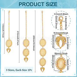 3 пакет 3 стиля наборы для изготовления овальных подвесных украшений из цинкового сплава своими руками&nbsp;AJEW-ME0001-31