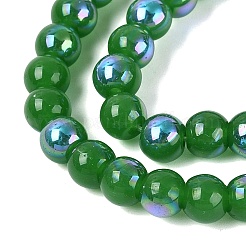 Perlas de vidrio de imitación de Jade imitación electrochapa&nbsp;EGLA-Q132-6MM-01B-09