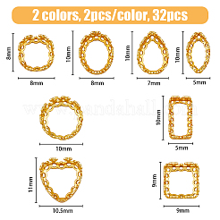 32 шт. 16-х стилевые латунные пришивные штыревые закрепки KK-FH0006-92