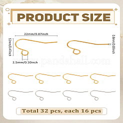 32 шт. 2 стиля фурнитуры для сережек из нержавеющей стали 304 STAS-LP0004-06